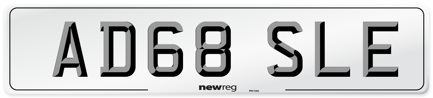 AD68 SLE Number Plate from New Reg